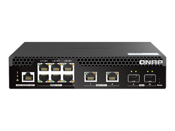 QNAP - Switch - half-width - managed - 10 x 2.5GBase-T + 2 x 10 Gigabit SFP+ + 6 x 2.5GBase-T + 2 x