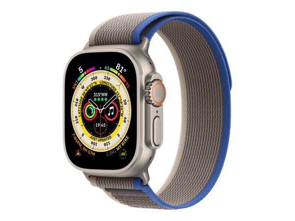 Apple Watch Ultra - 49 mm - Titan - intelligente Uhr mit Trail Loop - weiches, zweilagiges Nylon - b