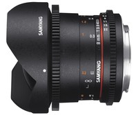 Samyang 8mm T3.8 VDSLR UMC Fish-eye CS II, Fujifilm X. Komponente für: SLR, Objektivaufbau (Elemente