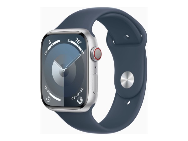 Apple Watch Series 9 (GPS + Cellular) - 45 mm - Aluminium, Silber - intelligente Uhr mit Sportband -