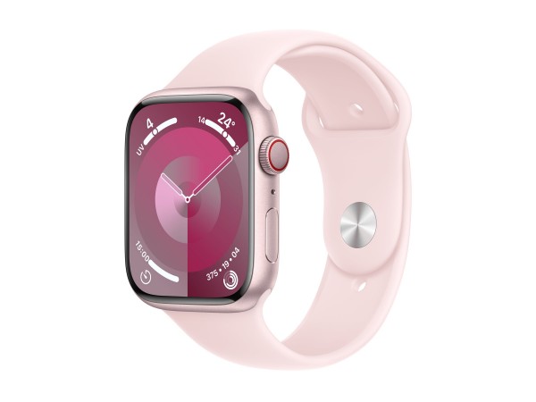 Apple Watch Series 9 (GPS + Cellular) - 45 mm - pink aluminum - intelligente Uhr mit Sportband - Flo