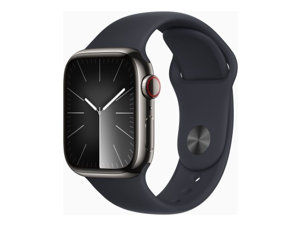 Apple Watch Series 9 (GPS + Cellular) - 41 mm - Graphite Stainless Steel - intelligente Uhr mit Spor