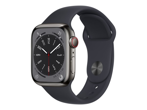 Apple Watch Series 8 (GPS + Cellular) - 41 mm - Graphite Stainless Steel - intelligente Uhr mit Spor