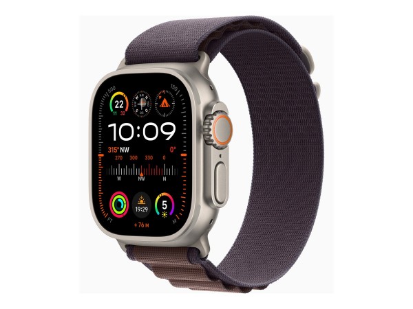 Apple Watch Ultra 2 - 49 mm - Titan - intelligente Uhr mit Alpine Loop - Stoff - indigoblau - Bandgr