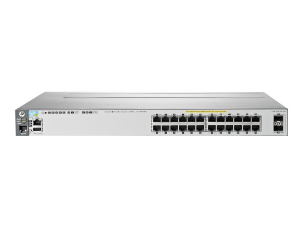 HPE Aruba 3800-24G-PoE+-2SFP+ - Switch - L4 - managed - 24 x 10/100/1000 (PoE) + 2 x 10 Gigabit Ethe