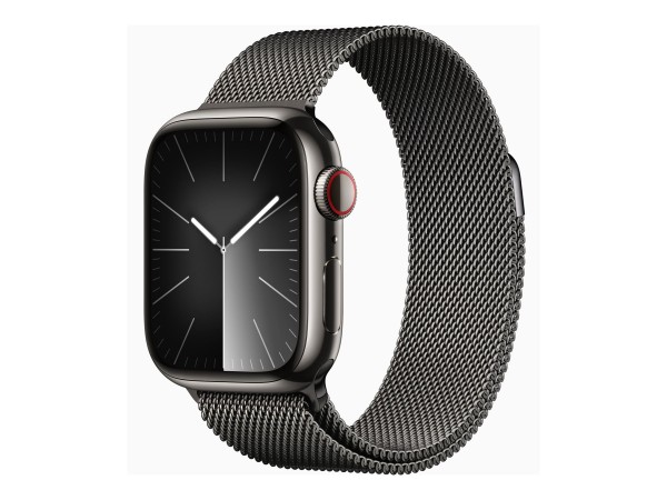 Apple Watch Series 9 (GPS + Cellular) - 41 mm - Graphite Stainless Steel - intelligente Uhr mit Mila