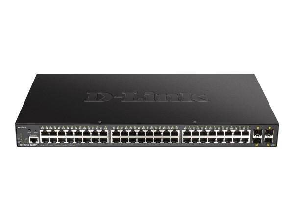 D-Link DGS 1250-52XMP - Switch - L3 Lite - Smart - 48 x 10/100/1000 (PoE) + 4 x 10 Gigabit SFP+ - an