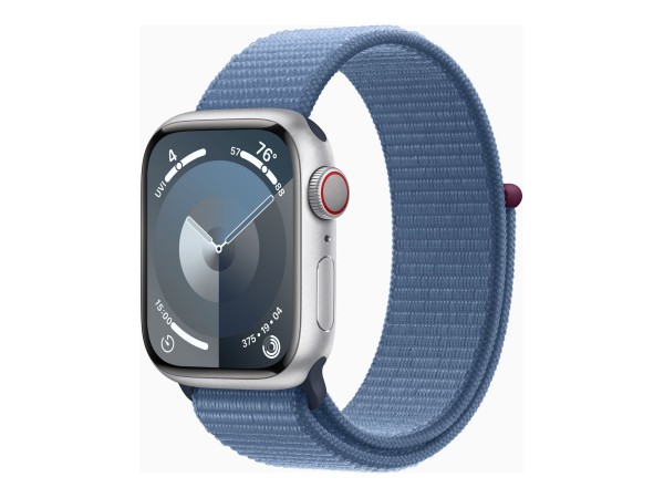 Apple Watch Series 9 (GPS + Cellular) - 41 mm - Aluminium, Silber - intelligente Uhr mit Sportschlei