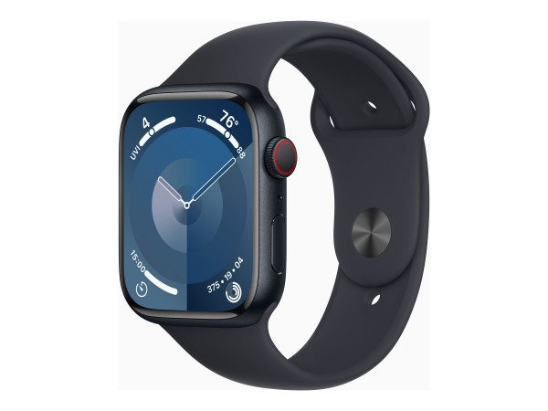Apple Watch Series 9 (GPS + Cellular) - 45 mm - Midnight Aluminium - intelligente Uhr mit Sportband
