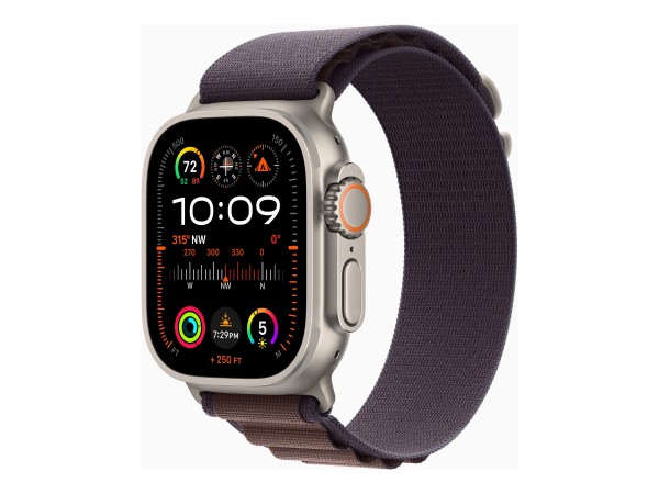 Apple Watch Ultra 2 - 49 mm - Titan - intelligente Uhr mit Alpine Loop - Stoff - indigoblau - Bandgr