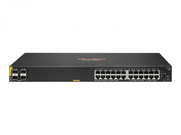 HPE Aruba 6100 24G Class4 PoE 4SFP+ - Switch - managed - 24 x 10/100/1000 + 4 x 1 Gigabit / 10 Gigab
