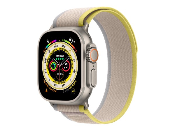 Apple Watch Ultra - 49 mm - Titan - intelligente Uhr mit Trail Loop - weiches, zweilagiges Nylon - g