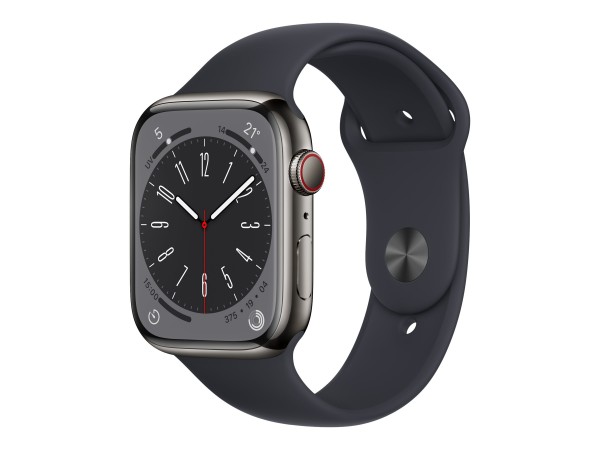 Apple Watch Series 8 (GPS + Cellular) - 45 mm - Graphite Stainless Steel - intelligente Uhr mit Spor