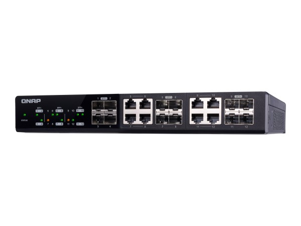 QNAP QSW-M1208-8C - Switch - managed - 4 x 10 Gigabit SFP+ + 8 x combo 10 Gigabit SFP+/RJ-45 - Deskt