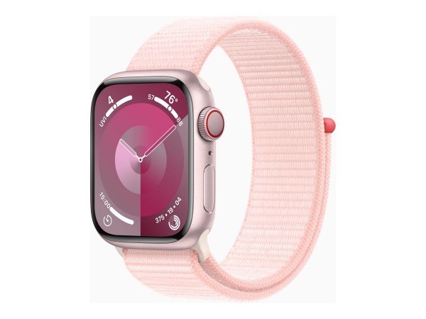 Apple Watch Series 9 (GPS + Cellular) - 41 mm - pink aluminum - intelligente Uhr mit Sportschleife -