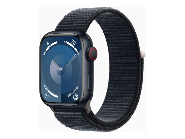 Apple Watch Series 9 (GPS + Cellular) - 41 mm - Midnight Aluminium - intelligente Uhr mit Sportschle